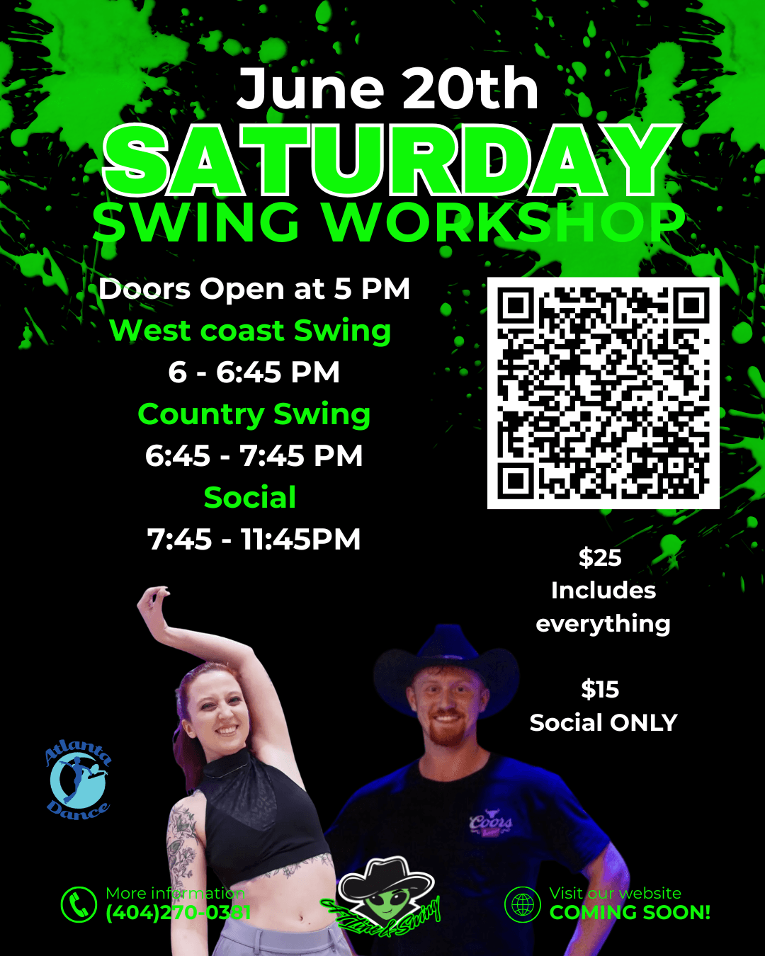 Saturday Swing Workshop & Social flyer